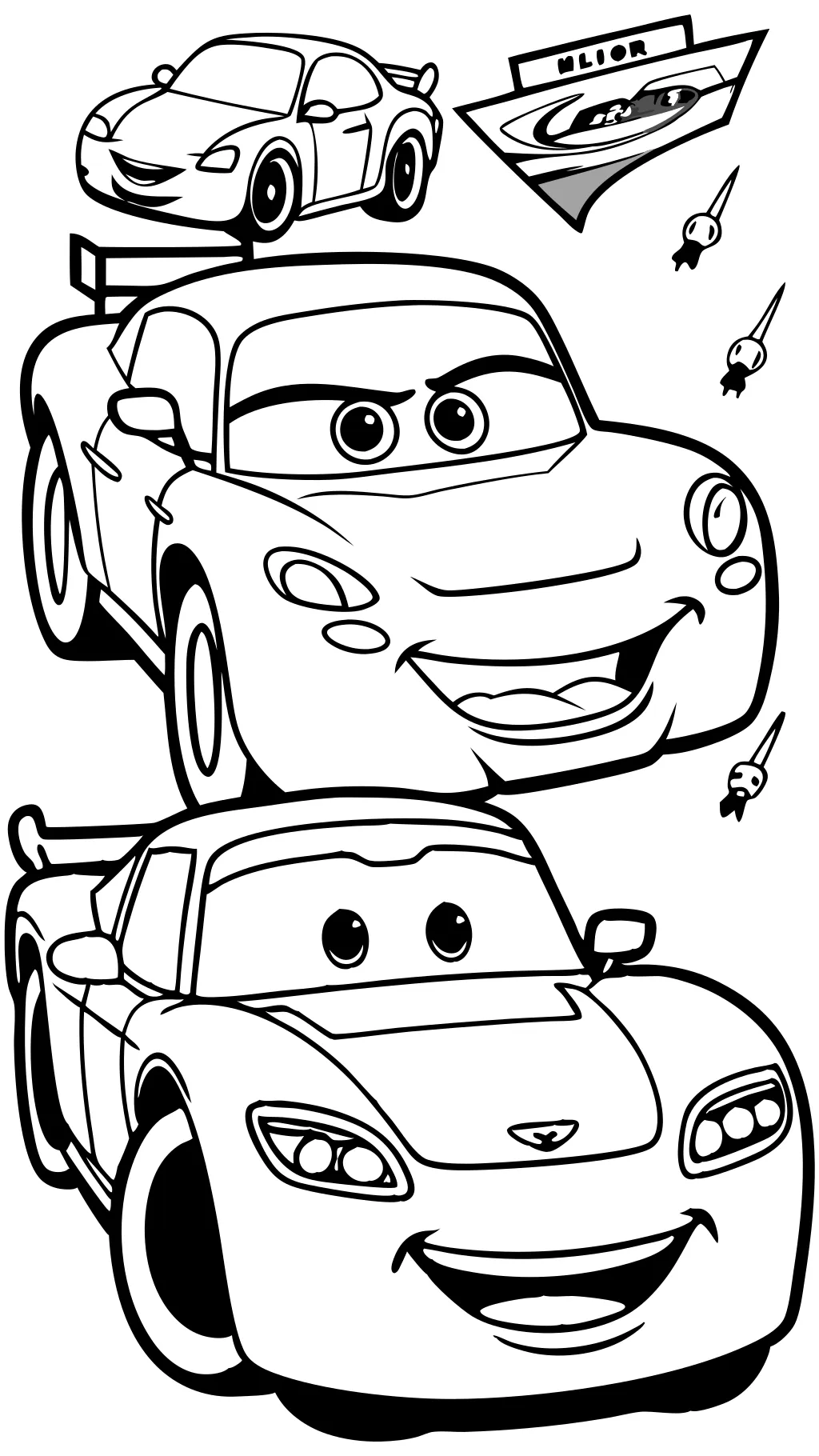 Pages de livres à colorier Lightning McQueen